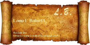 Lampl Babett névjegykártya
